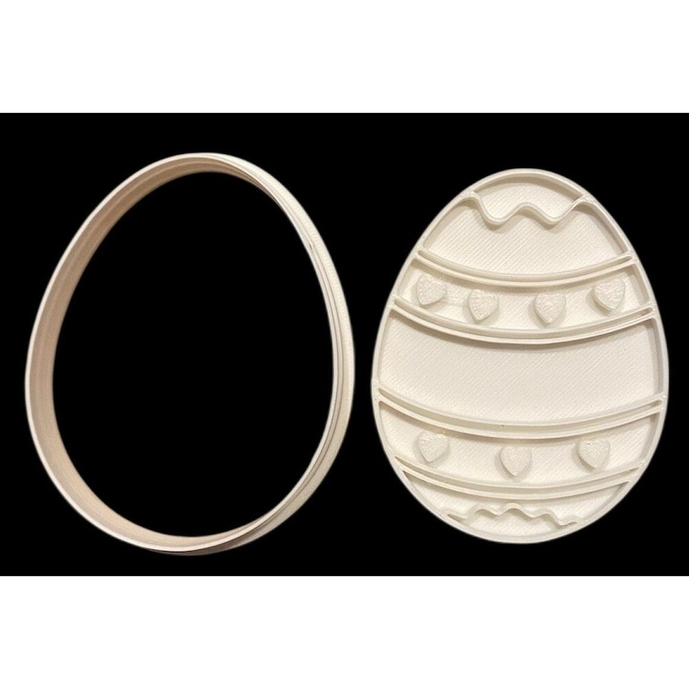 3D Printed Cookie Cutter - 3.4" Easter Egg 2 #1023
